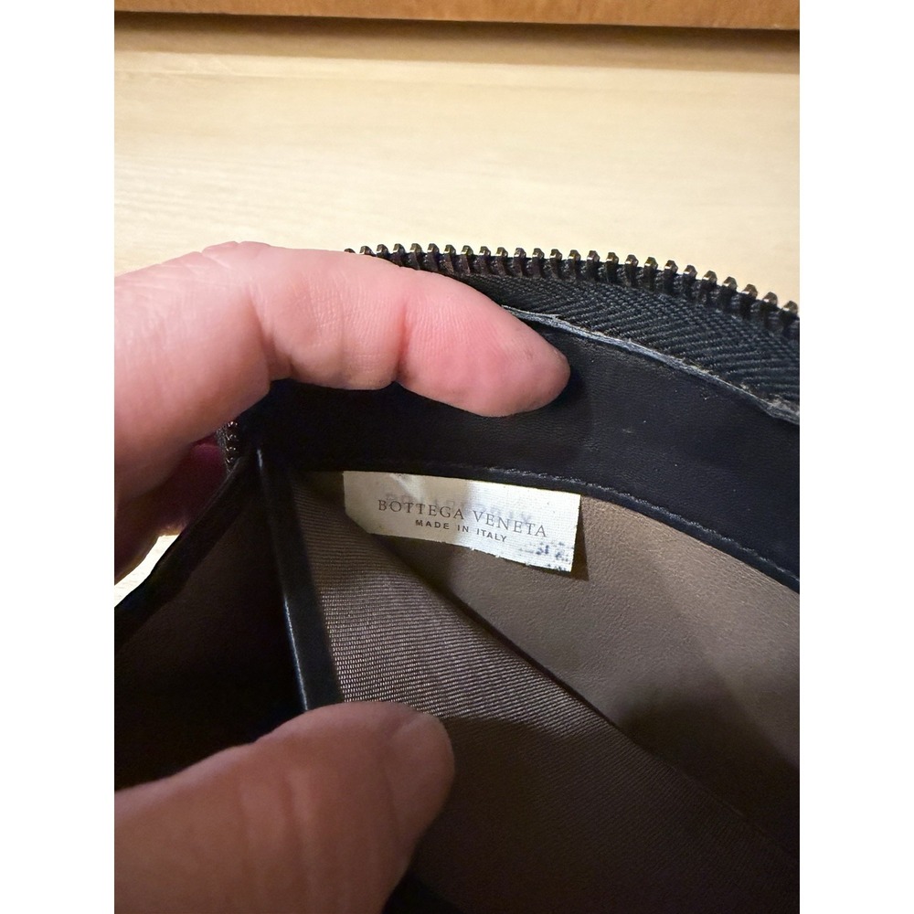 BOTTEGA VENETA Intrecciato Zippy Long Wallet Black Leather Zip Soft Woven - Picture 10 of 11
